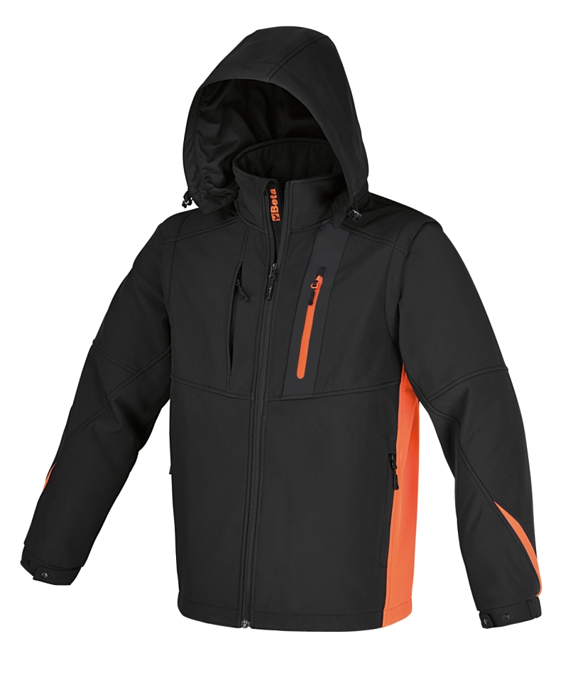 Softshell jacket with detachable hood and sleeves category image