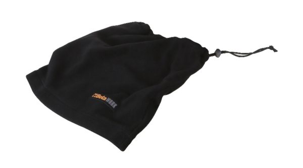 Neck warmer made of microfleece, with adjuster, black
