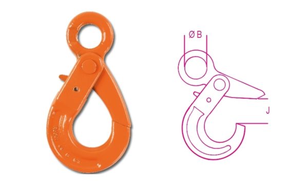 Self-locking lifting hooks, eye type, high-tensile alloy steel - Image 2