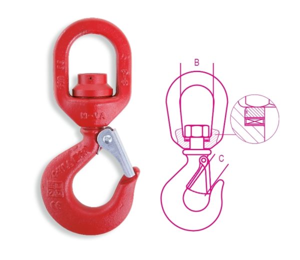 Swivel load lifting hooks carbon steel, painted - Image 2