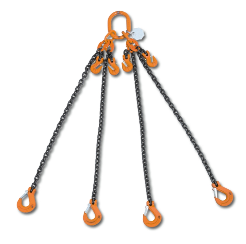 Lifting chain sling, 4 legs with clevis grab hooks, grade 8 category image