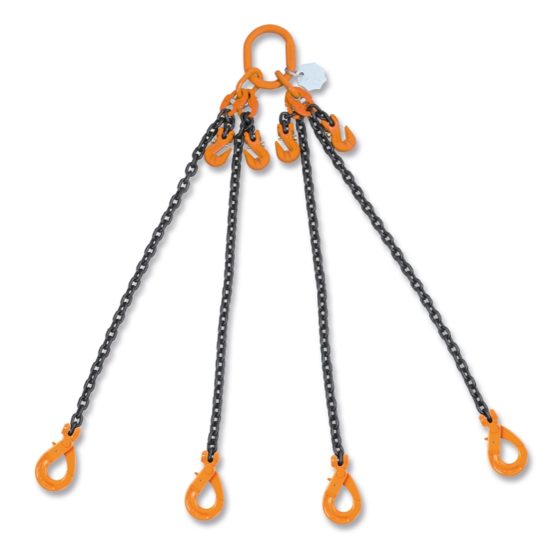 Lifting chain slings, 4 legs, with self-locking and clevis grab hooks, grade 8 category image