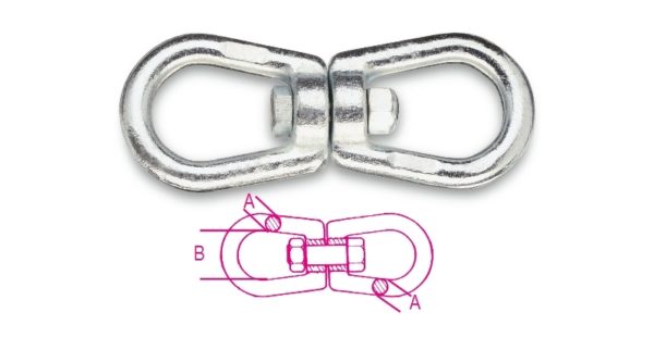 Oblong eye & eye swivels, galvanized - Image 2