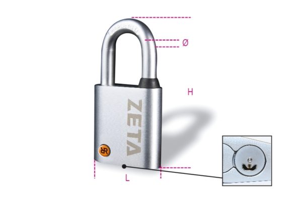 Padlocks for antitheft chains, zinc alloy bodies - Image 3