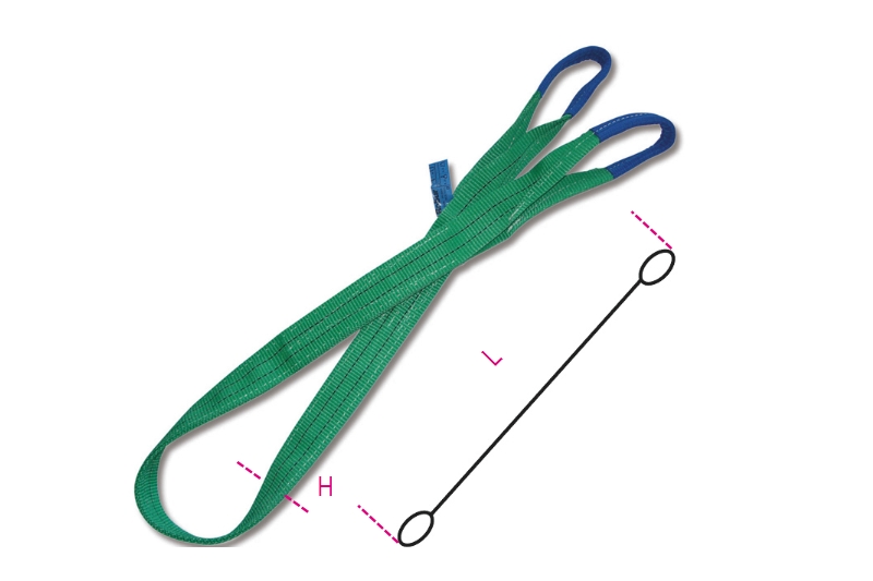 Lifting web slings, green 2t two layers with reinforced eyes high-tenacity polyester (PES) belt category image