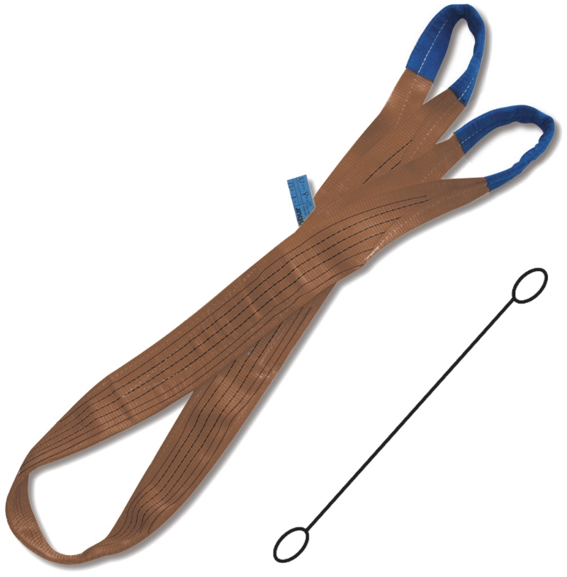 Lifting web slings, brown 6t two layers with reinforced eyes high-tenacity polyester (PES) category image