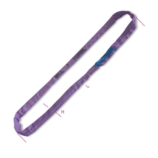 Lifting round slings, purple 1t high-tenacity polyester (PES) belt - Image 3