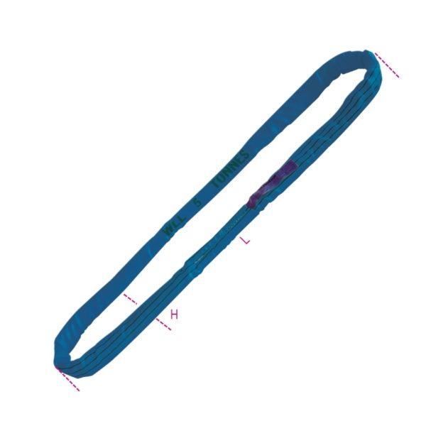 Lifting round slings, blue, 8 t, high-tenacity polyester (PES) belt - Image 2