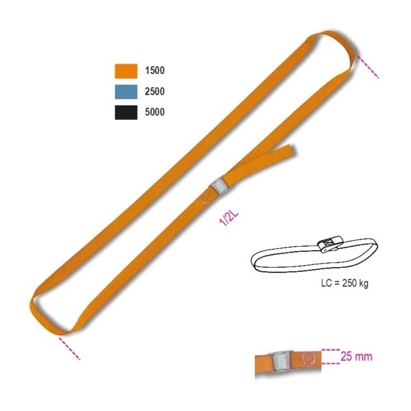 Cam buckle straps, LC 200 kg, high-grade polypropylene (PP) belt - Image 3