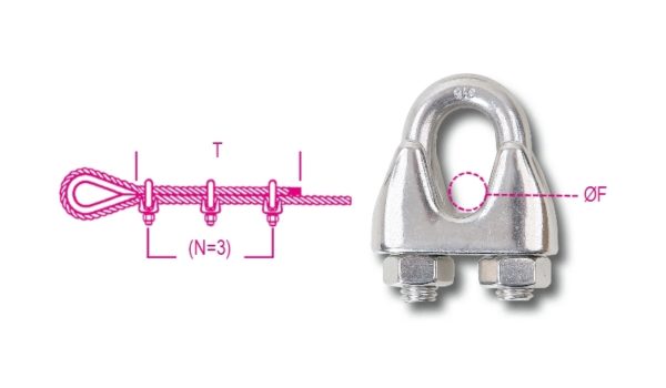 Wire rope clips AISI 316 - Image 2