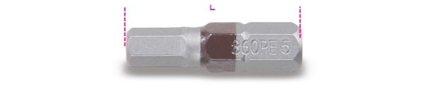 Hexagon bits for power drivers, coloured