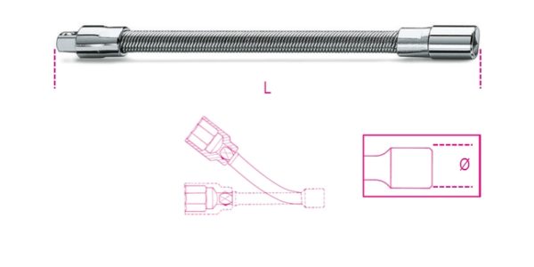 1/4” flexible universal extension bar