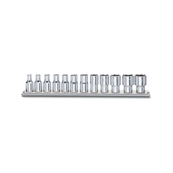 Set of 12 hexagon hand sockets, long series