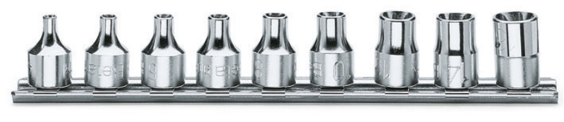 Set of 9 hand sockets for Torx® head screws (item 910FTX) on support category image