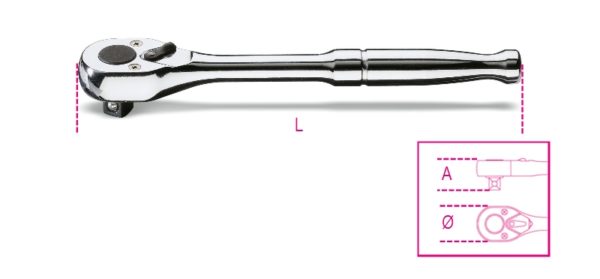 3/8” drive reversible ratchet with metal handle