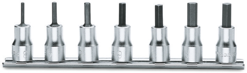 Set of 7 socket drivers for hexagon screws (item 910PE) on support category image