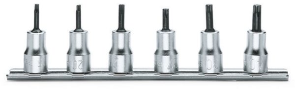 Set of 6 socket drivers for Torx® head screws (item 910TX) on support