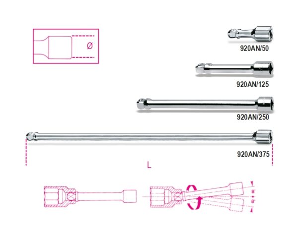 1/2” wobble extension bars