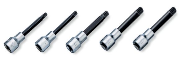 Set of 5 socket drivers with XZN® profile (item 920XZN) on support