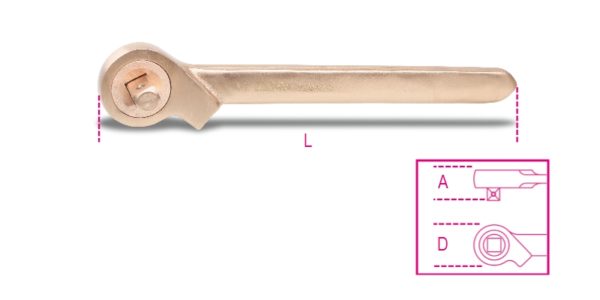 Sparkproof 1/2" drive push-through square ratchet