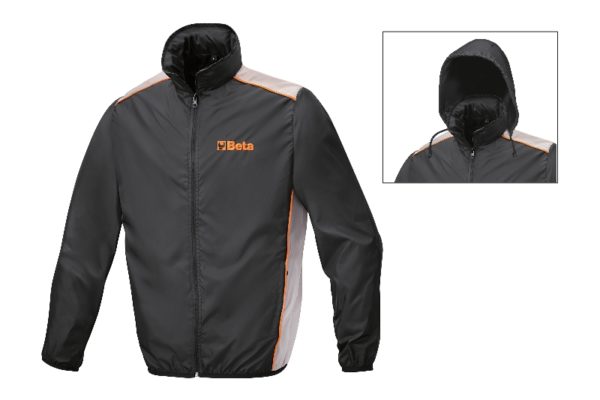 Waterproof jacket, 100% polyester, folds into pocket