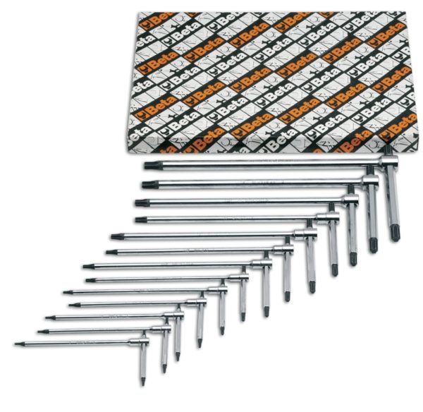 Set of 13 offset key wrenches for Torx® head screws