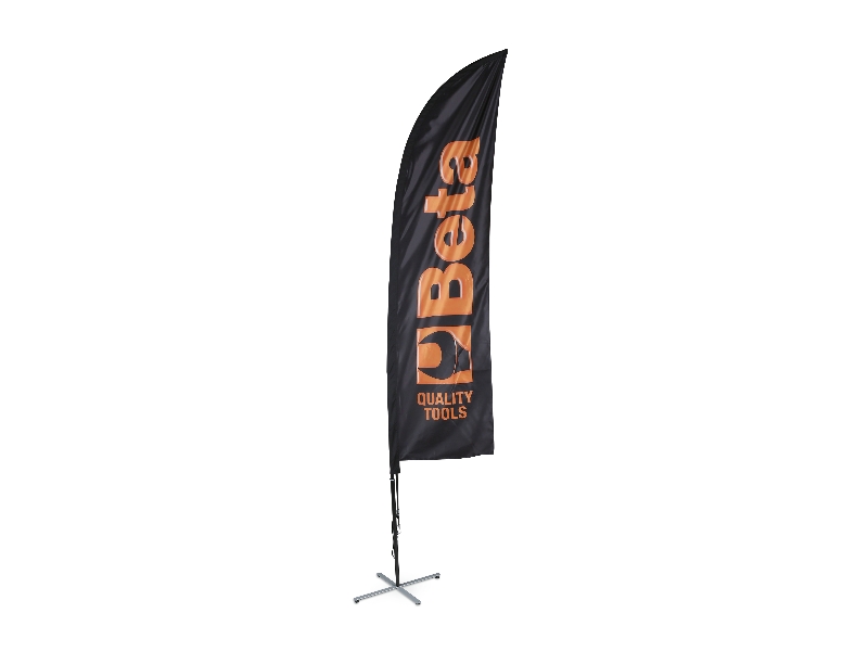 Sail flag 2.5×0.50 m with aluminium pole, cross base with weighted ring category image