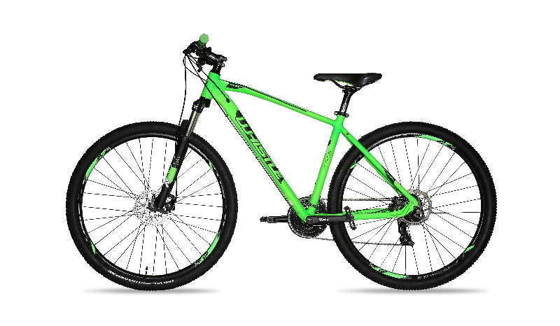 Whistle® mountain bike, aluminium frame, Suntour XCT fork, Shimano Acera 7 speed gear (14-28), disc brakes and 29″ aluminium rims category image