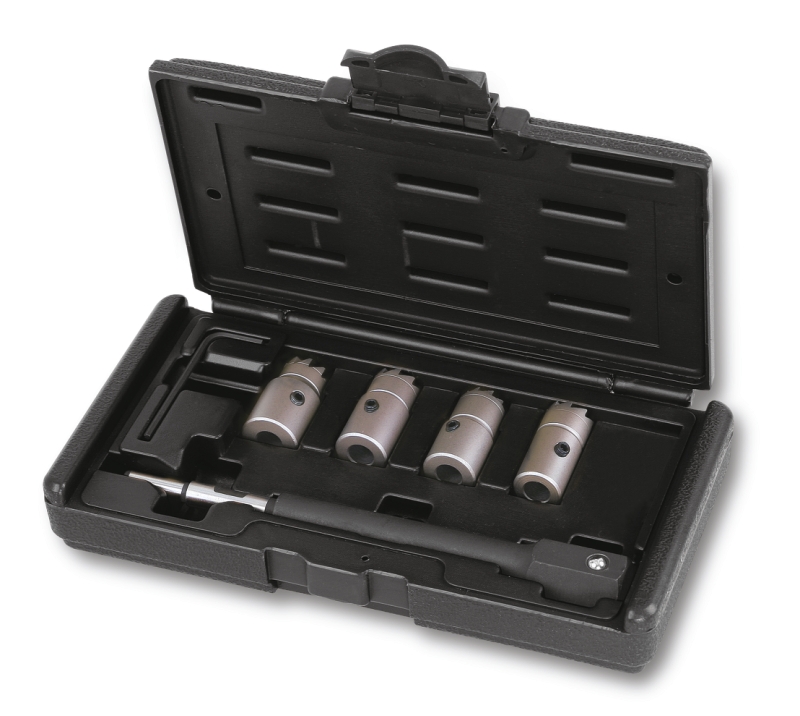 Assortment of reamers for cleaning injector seats in plastic case category image