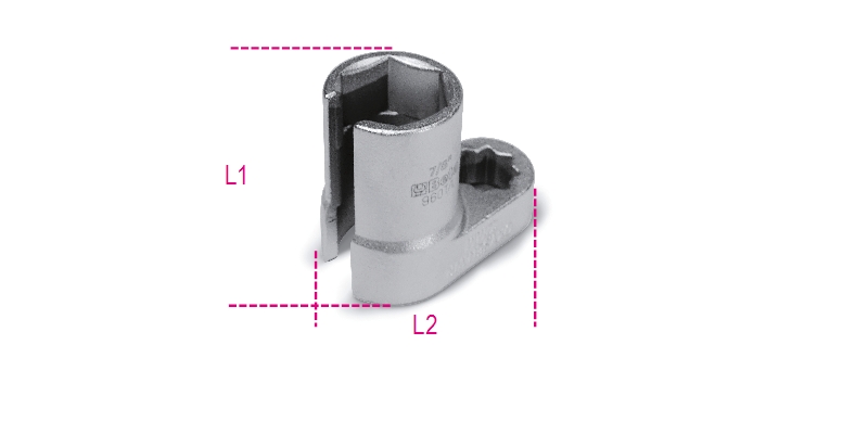 ​Open end socket, 22 mm, compact, 50 mm long, for oxygen sensors category image