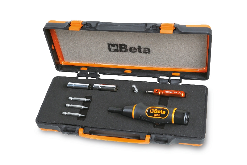 Torque screwdriver with accessories for controlled tightening of tyre valves with pressure control system category image