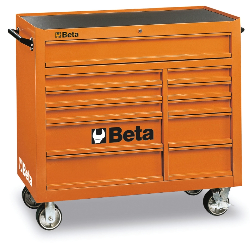 Mobile roller cab with eleven drawers