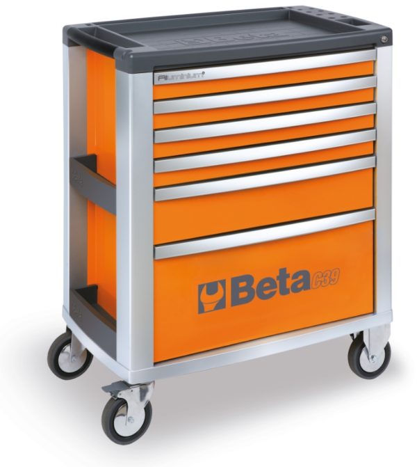 Mobile roller cab with six drawers