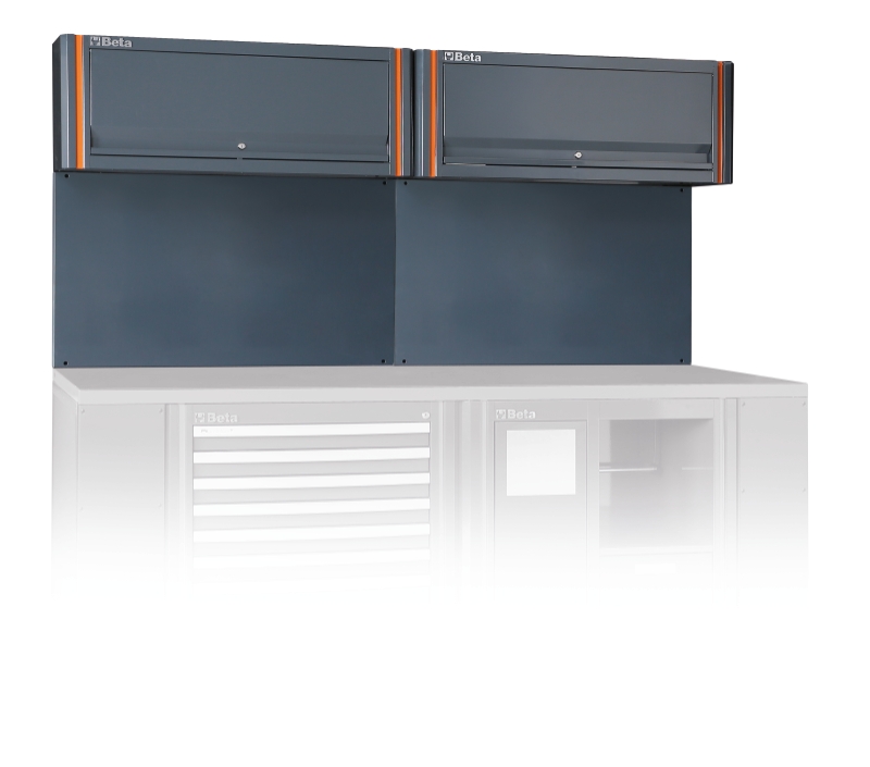 Tool wall system with 2 suspended cabinets, for workshop equipment combination category image