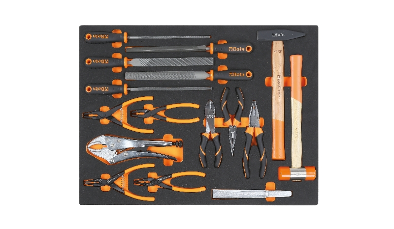 ​Foam tray with impact tools, files, circlip and self-locking pliers category image