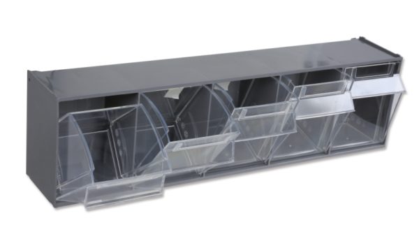 5-tray tool holder, made of plastic, with support