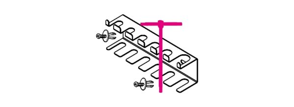 Supports for T handle wrenches with hexagon male ends
