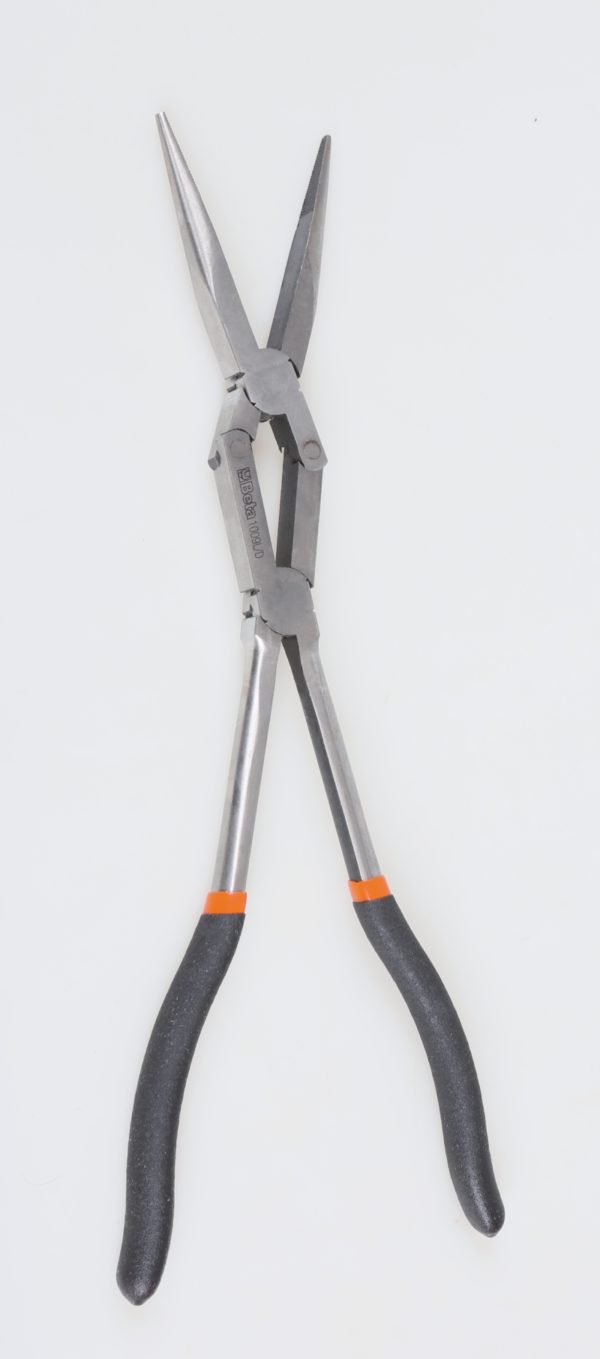 Set of 2 extra-long, knurled double swivel nose pliers - Image 3