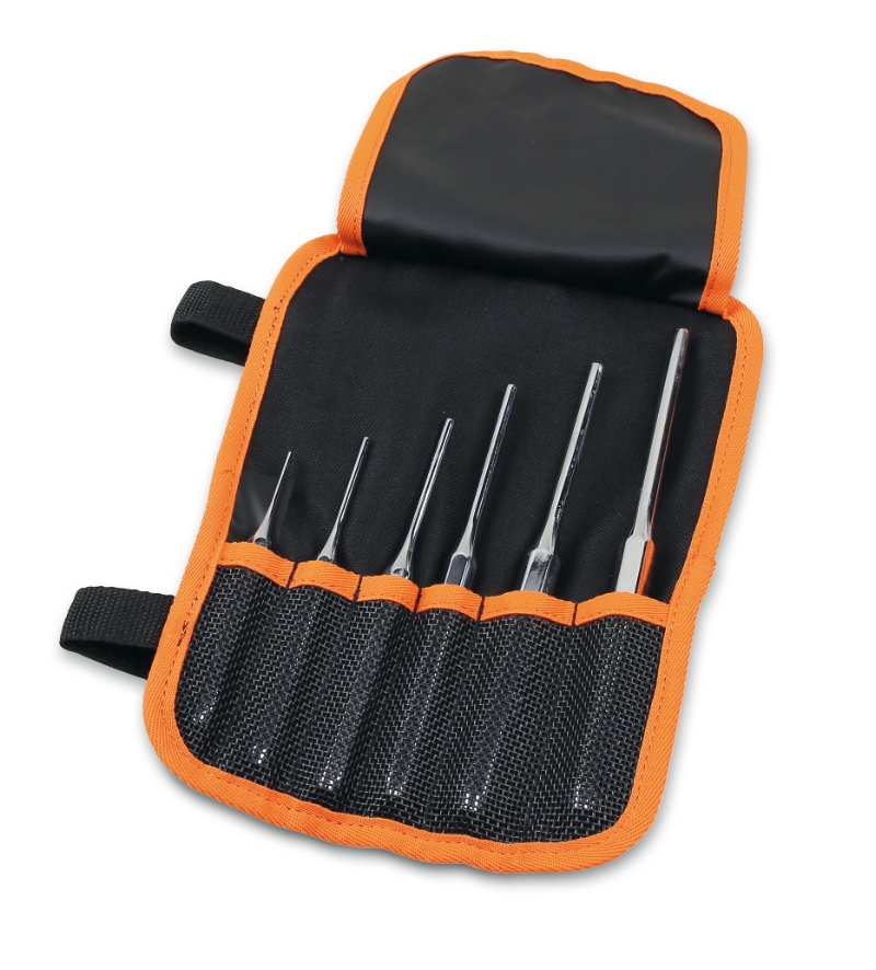Set of 6 pin punches in roll-up wallet made of durable polyester category image