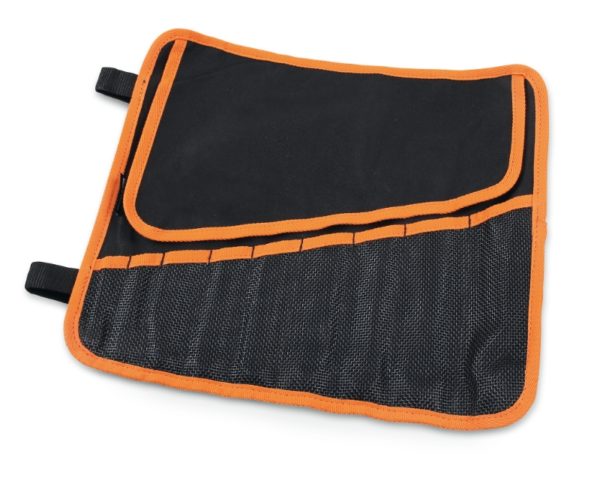 ​​Set of 9 combination wrenches, bright chrome-plated (item 42MP) in roll-up wallet made of durable polyester - Image 2