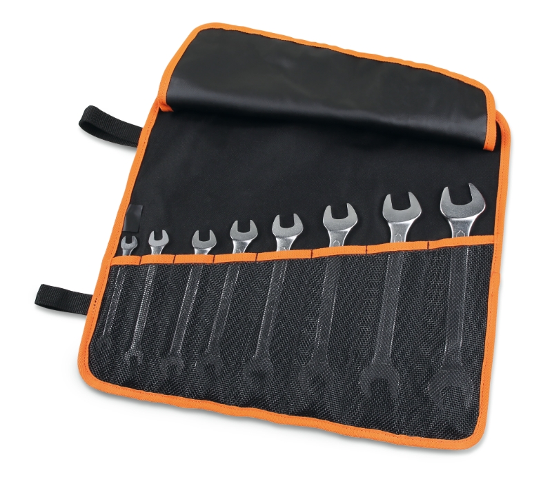 ​​Set of 8 double open end wrenches (item 55) in roll-up wallet made of durable polyester category image