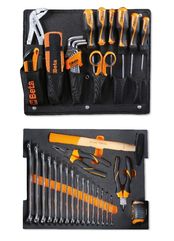 Assortment of 44 tools for tool case COMBO C99V1, in EVA foam tray