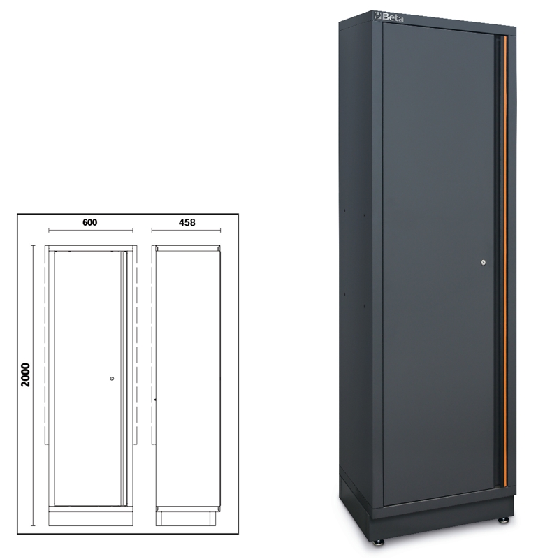 Sheet metal single-door tool cabinet with bracket, for workshop equipment combination C45PRO category image