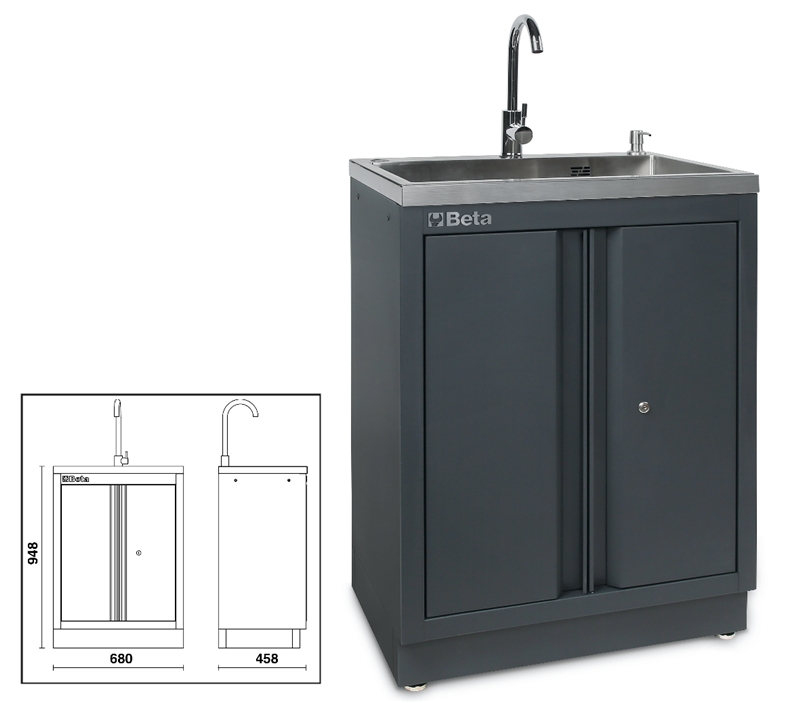 Fixed module with built-in sink, for workshop equipment combination C45PRO category image