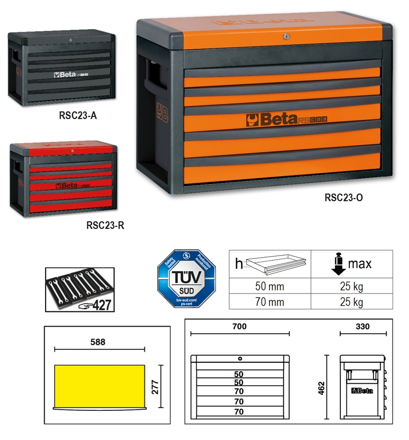 Portable tool chest with 5 drawers category image