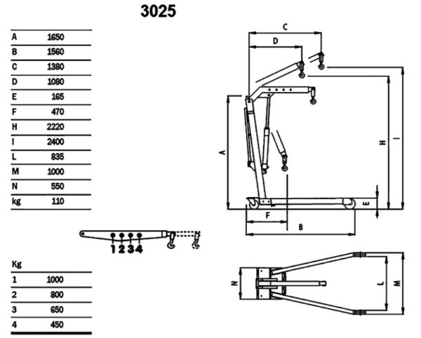 Folding hydraulic crane with dual effect pump - Image 4